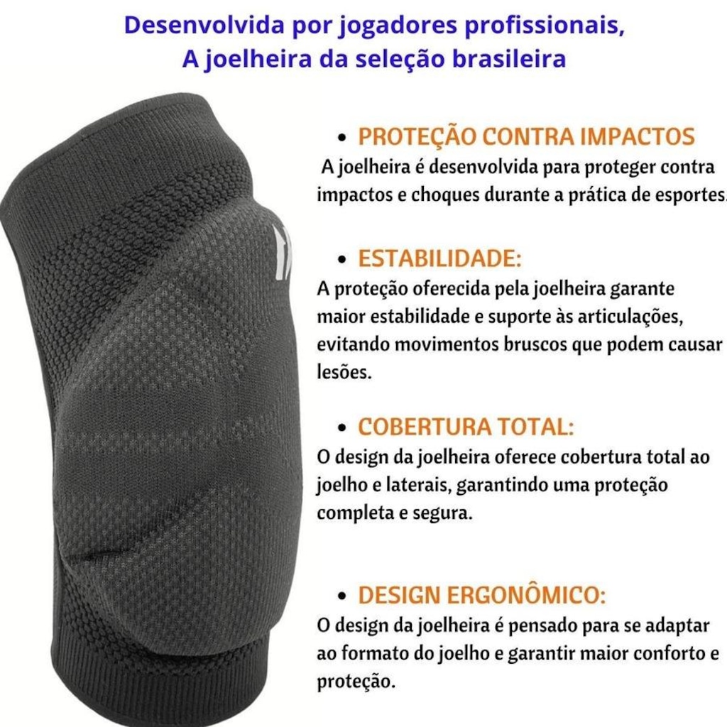 Imagem 2 do produto Joelheira de Vôlei N1 Sport Spry Profissional - Adulto