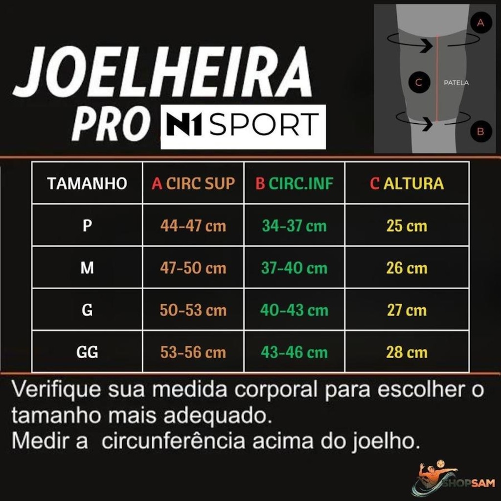 Imagem 4 do produto Joelheira de Vôlei N1 Sport Spry Profissional - Adulto