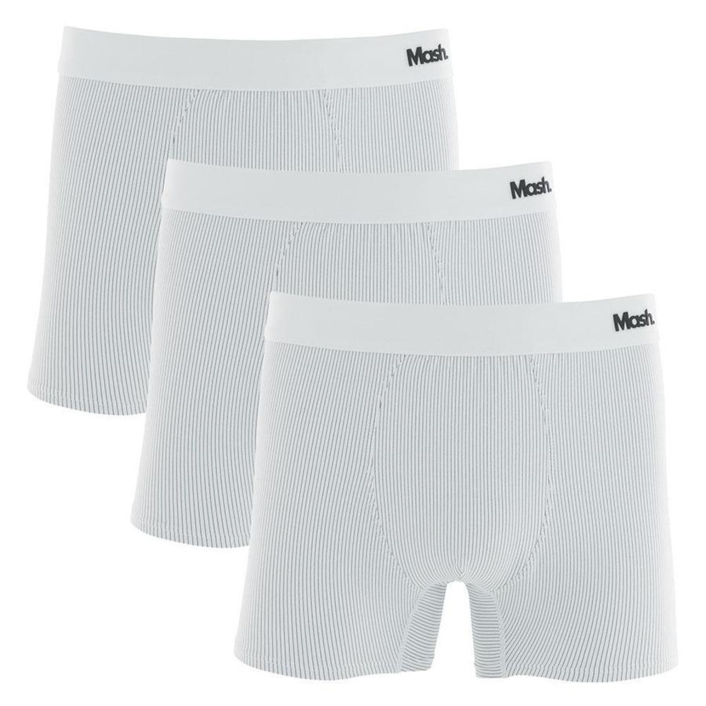 Kit de Cueca Boxer Mash Microfibra Risca de Giz - 3 unidades - Adulto
