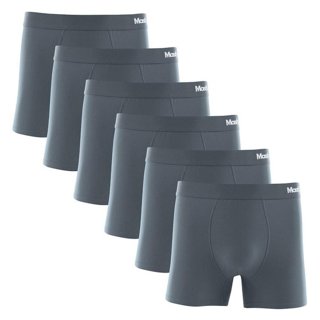 Imagem 3 do produto Kit Cuecas Boxer Mash Microfibra Risca de Giz 045.00 - Adulto - 6 unidades