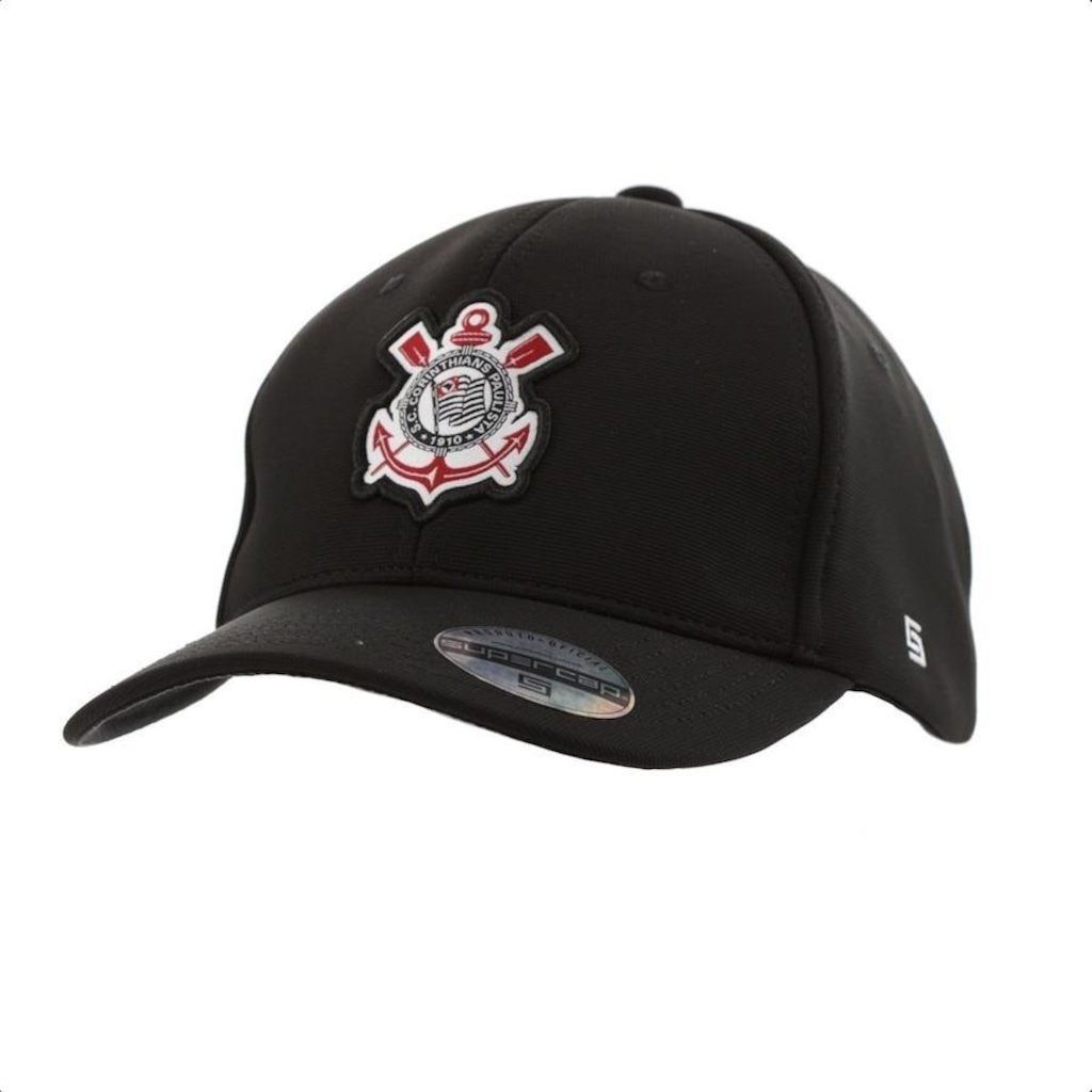 Boné Aba Curva Supercap Corinthians Patch Bordado Frontal Ottoman - Snapback - Adulto