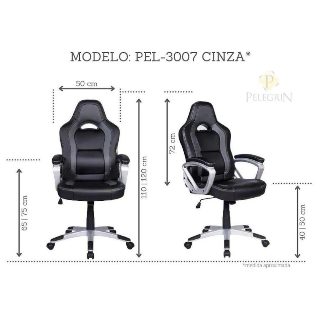 Imagem 2 do produto Cadeira Gamer Pelegrin Pu Pel-3007