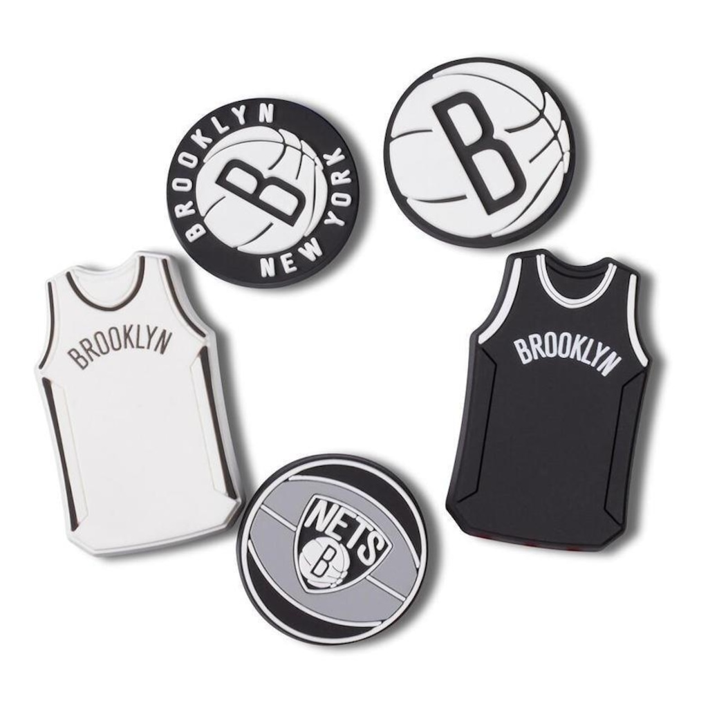 Jibbitz Crocs Nba Brooklyn Nets - 5 Unidades - Unissex
