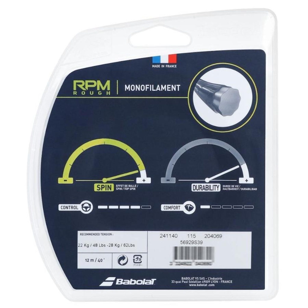 Imagem 3 do produto Corda para Raquete de Tênis Babolat Rpm Rough 17L 1.25Mm Set Individual