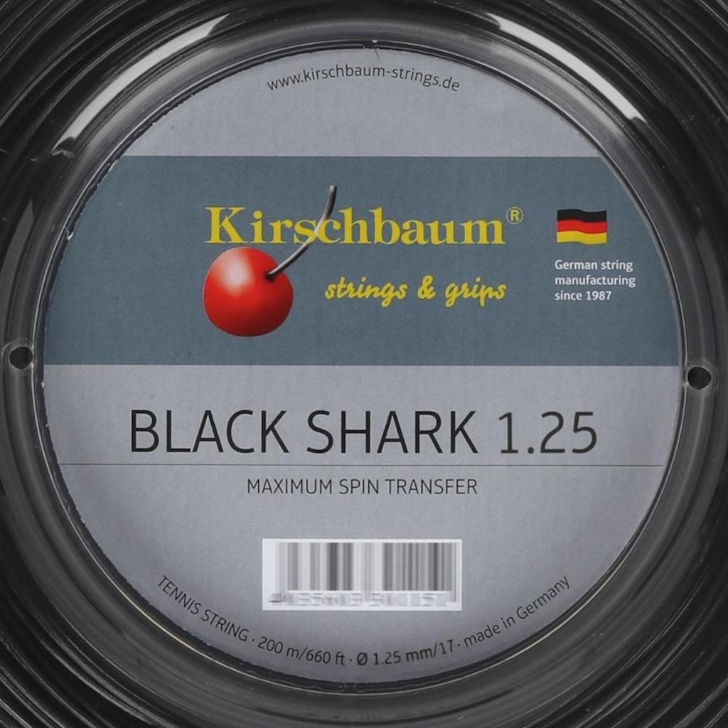 Imagem 2 do produto Corda para Raquete de Tênis Kirschbaum Black Shark 17L 1.25Mm Rolo com 200 Metros