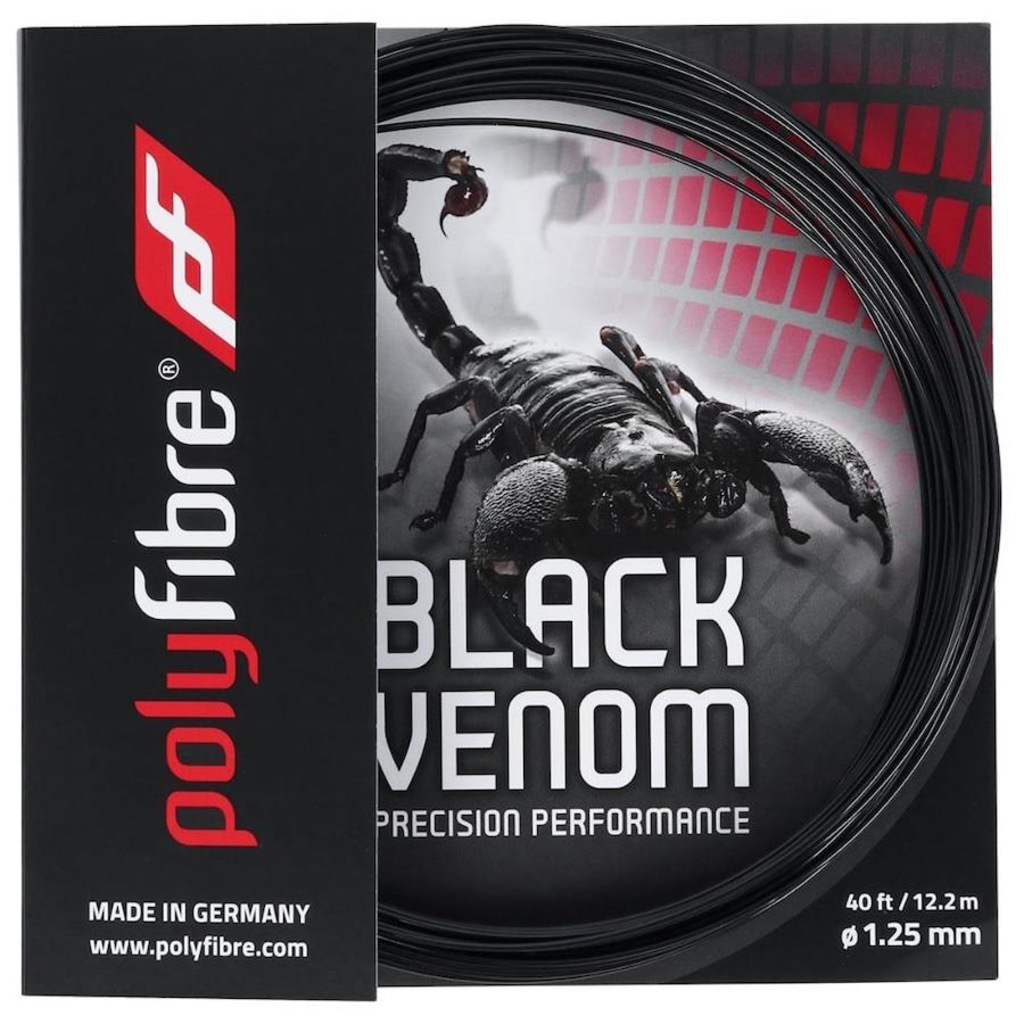 Corda para Raquete de Tênis Polyfibre Black Venom 17L 1.25mm - Set Individual