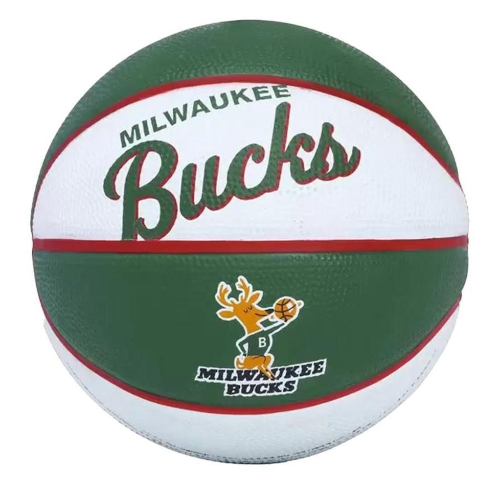 Bola De Basquete Wilson Nba Milwaukee Bucks Team Retro Mini