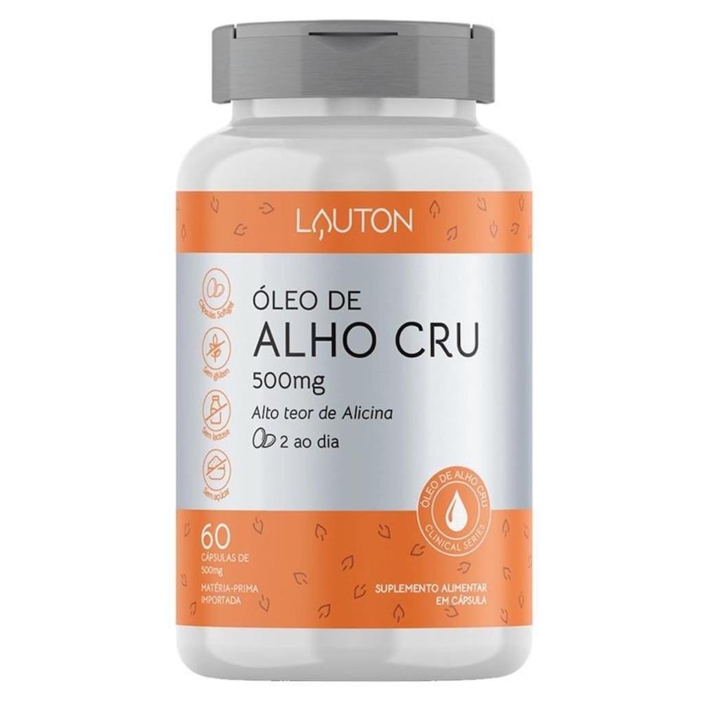Óleo de Alho Lauton Cru 500Mg - 60 Caps - Foto 1