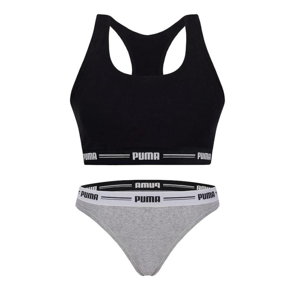 Kit Puma Top Fitness Nadador + Calcinha Biquíni - Feminino
