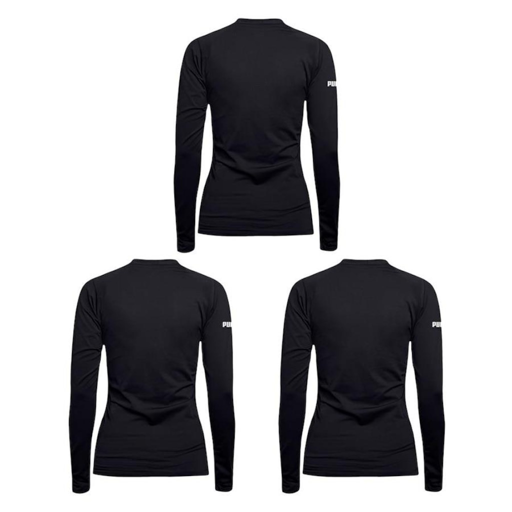 Imagem 2 do produto Kit de Camisas Térmicas Puma Manga Longa Uv50+ - 3 Unidades - Feminina