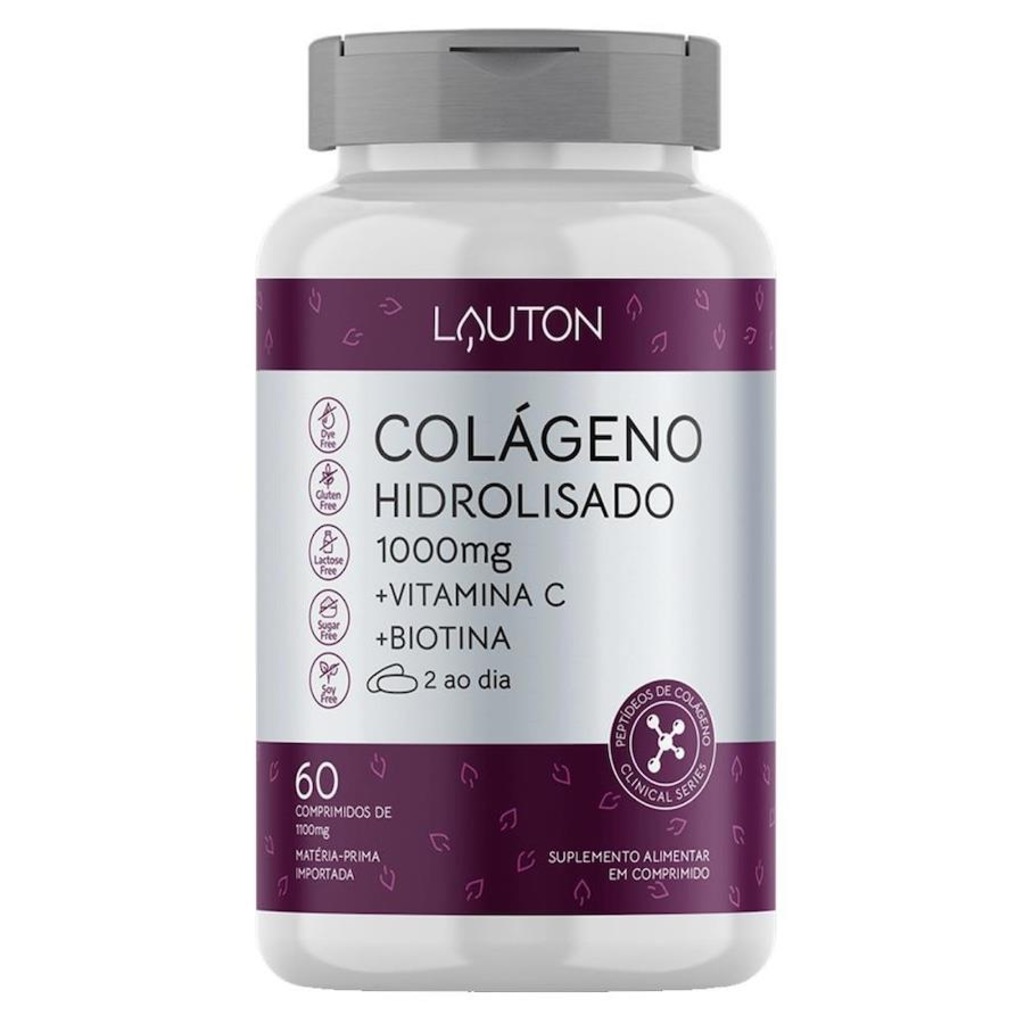 Colageno Hidrolisado Lauton + Biotina 60 Comprimidos - Foto 1