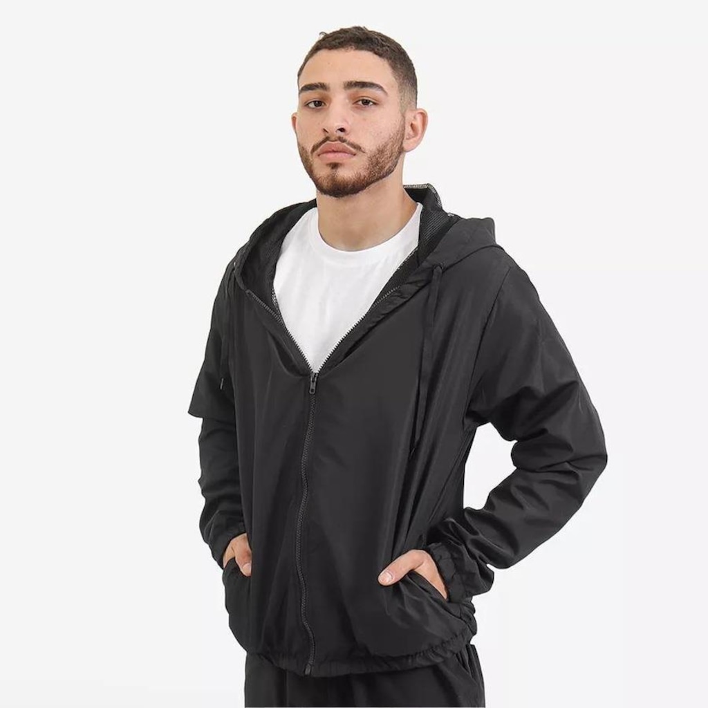 Imagem 2 do produto Jaqueta Corta Vento com Capuz New Fox Impermeável Tela Proteção - Masculina