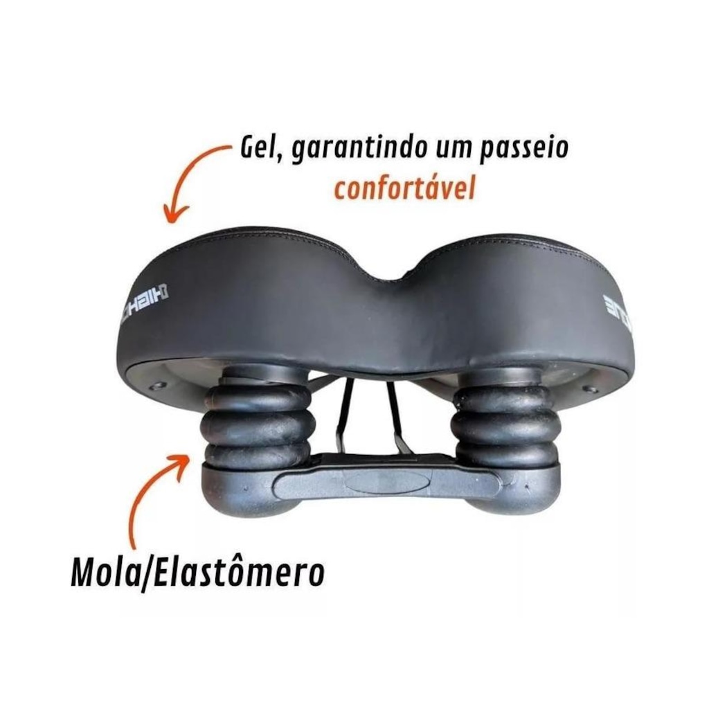 Imagem 3 do produto Selim de Bicicleta 2 Molas Plus Size Gel High One Airflow