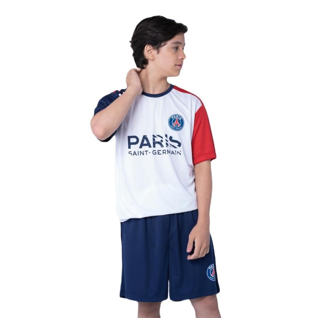 Conjunto do PSG Torcedor Símbolo Balboa: 1 Camisa + 1 Bermuda - Infantil