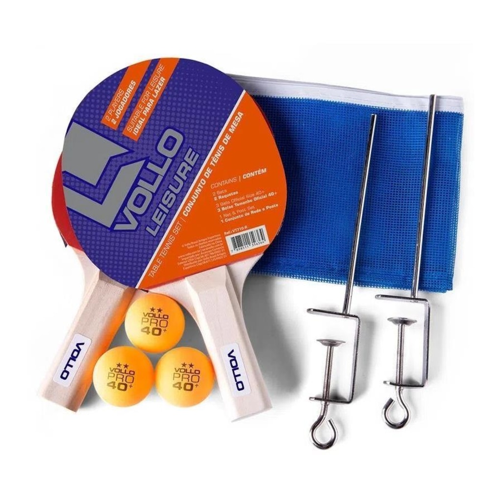 Kit Tênis de Mesa Completo Leisure com Rede Vollo