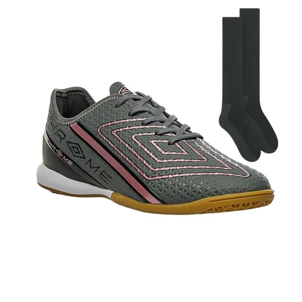 Chuteira Futsal Umbro Chrome + Meião - Adulto