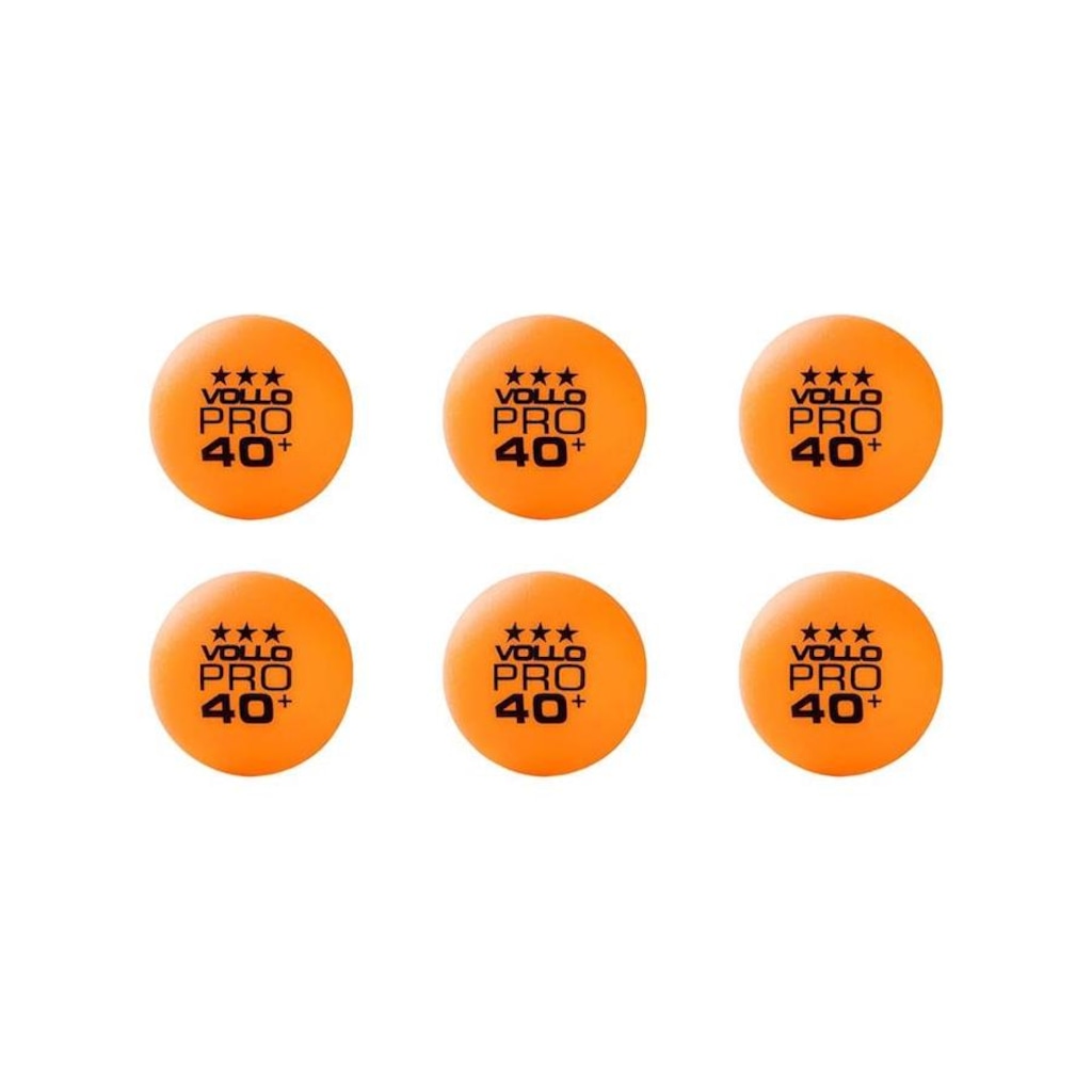 Bola de Tênis de Mesa Vollo 3 Estrelas - 6 Unidades