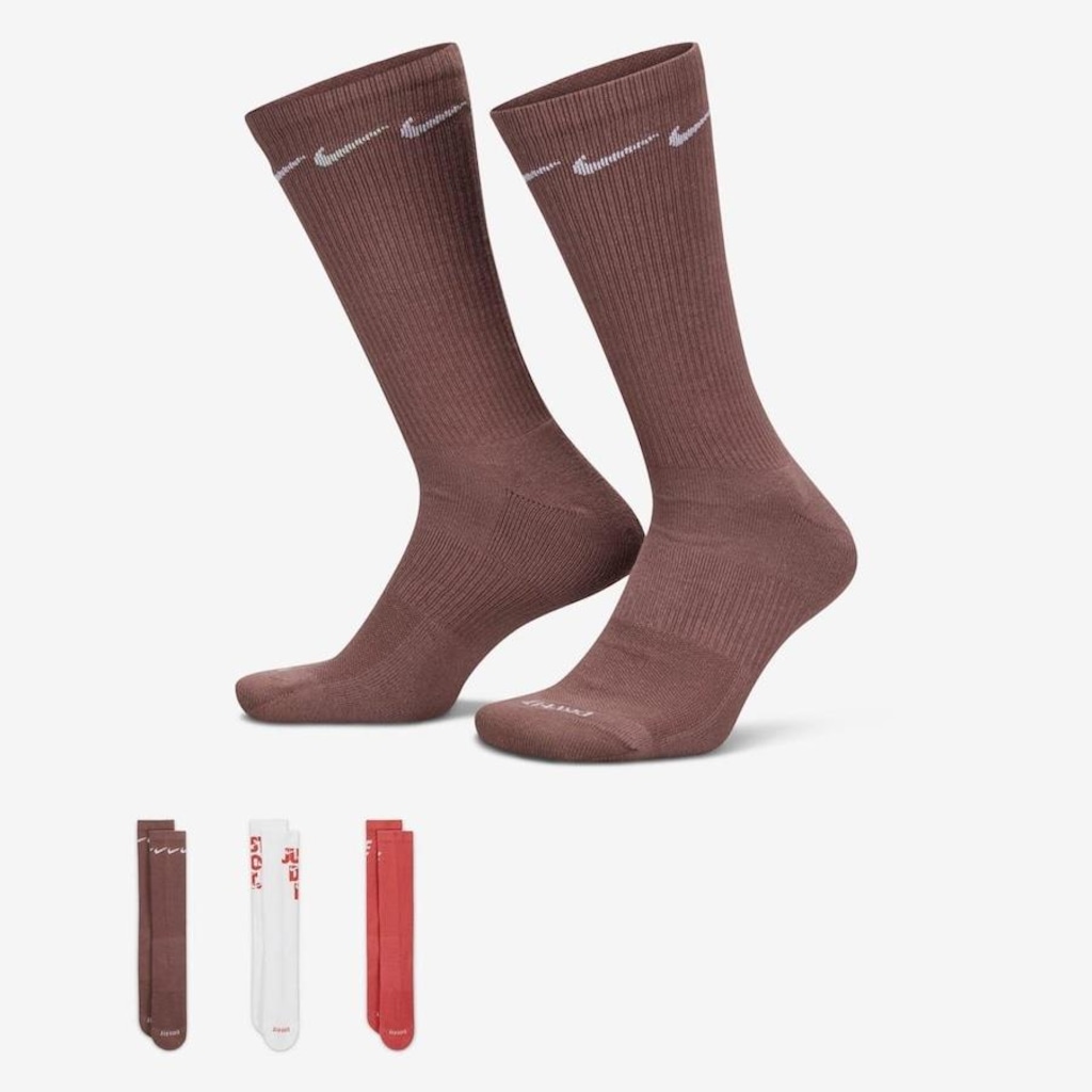 Meia Nike Everyday Plus Cushioned Unissex - Foto 1