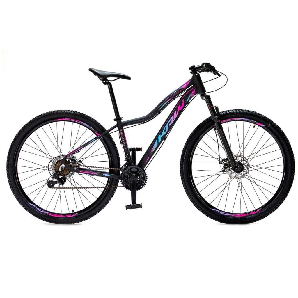 Bicicleta Aro 29 Krw Alumínio - Freio a Disco Suspensão Dianteira Mountain Bike S7 - 27 Velocidades - Adulto