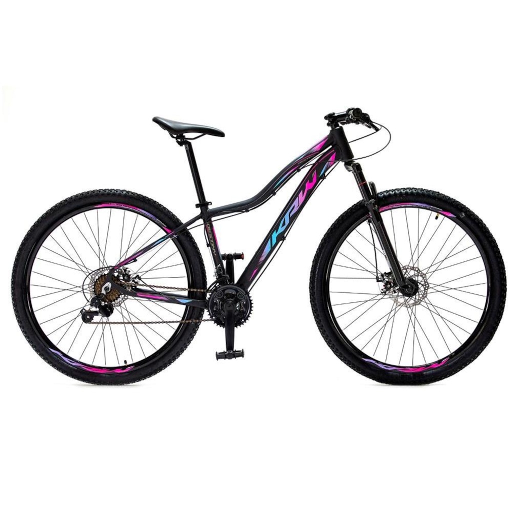 Bicicleta Aro 29 Krw Alumínio - Freio Hidráulico Suspensão Dianteira Mountain Bike S8 - 27 Velocidades - Adulto