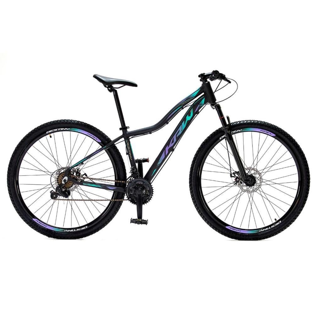 Bicicleta Aro 29 Krw Alumínio - Freio Hidráulico Suspensão Dianteira Mountain Bike S8 - 27 Velocidades - Adulto