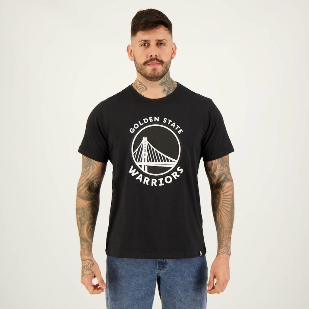 Camiseta Nba Golden State Warriors Estampada - Masculina - Foto 1