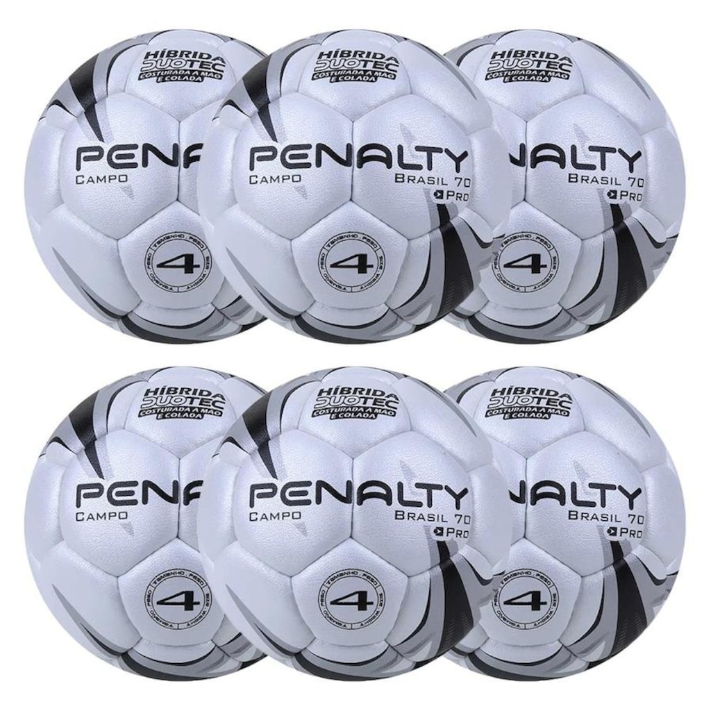 Kit de Bolas de Futebol de Campo Penalty Brasil 70 N4 X - 6 Unidades