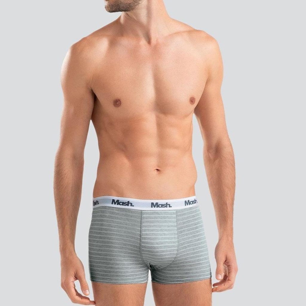 Imagem 2 do produto Kit de Cuecas Boxer Mash Cotton Listras - Adulto - 3 Unidades