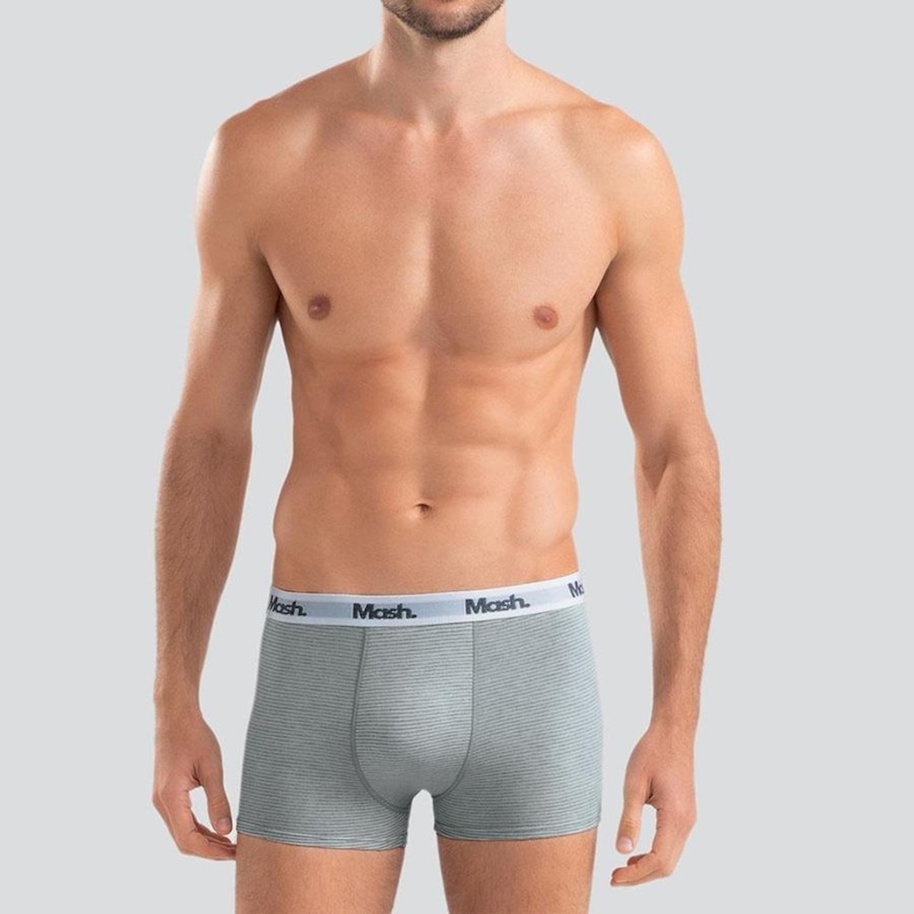 Imagem 3 do produto Kit de Cuecas Boxer Mash Cotton Listras - Adulto - 3 Unidades