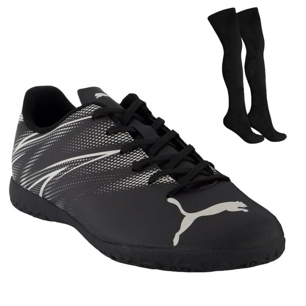 Kit Chuteira Futsal Puma Attacanto + Par de Meião - Adulto