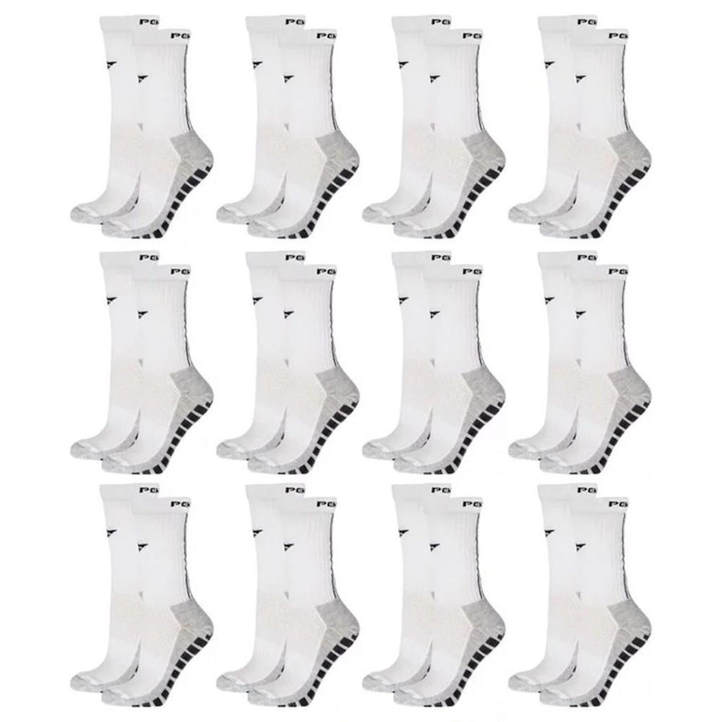 Kit de de Meias 3/4 Penalty Grip - 33 a 38 - 12 Pares - Infantil