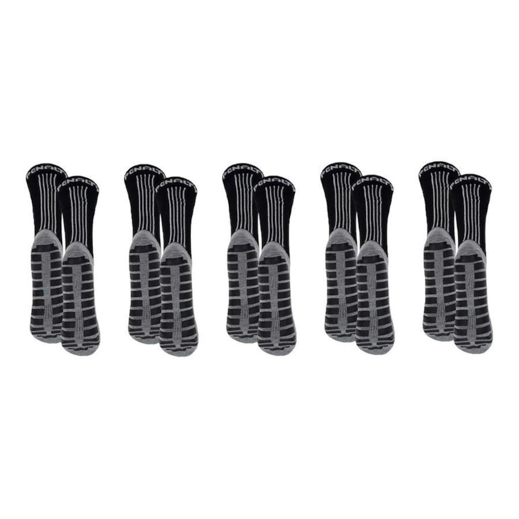 Kit Meias 3/4 Penalty Grip - 5 Pares - 33 A 48 - Infantil