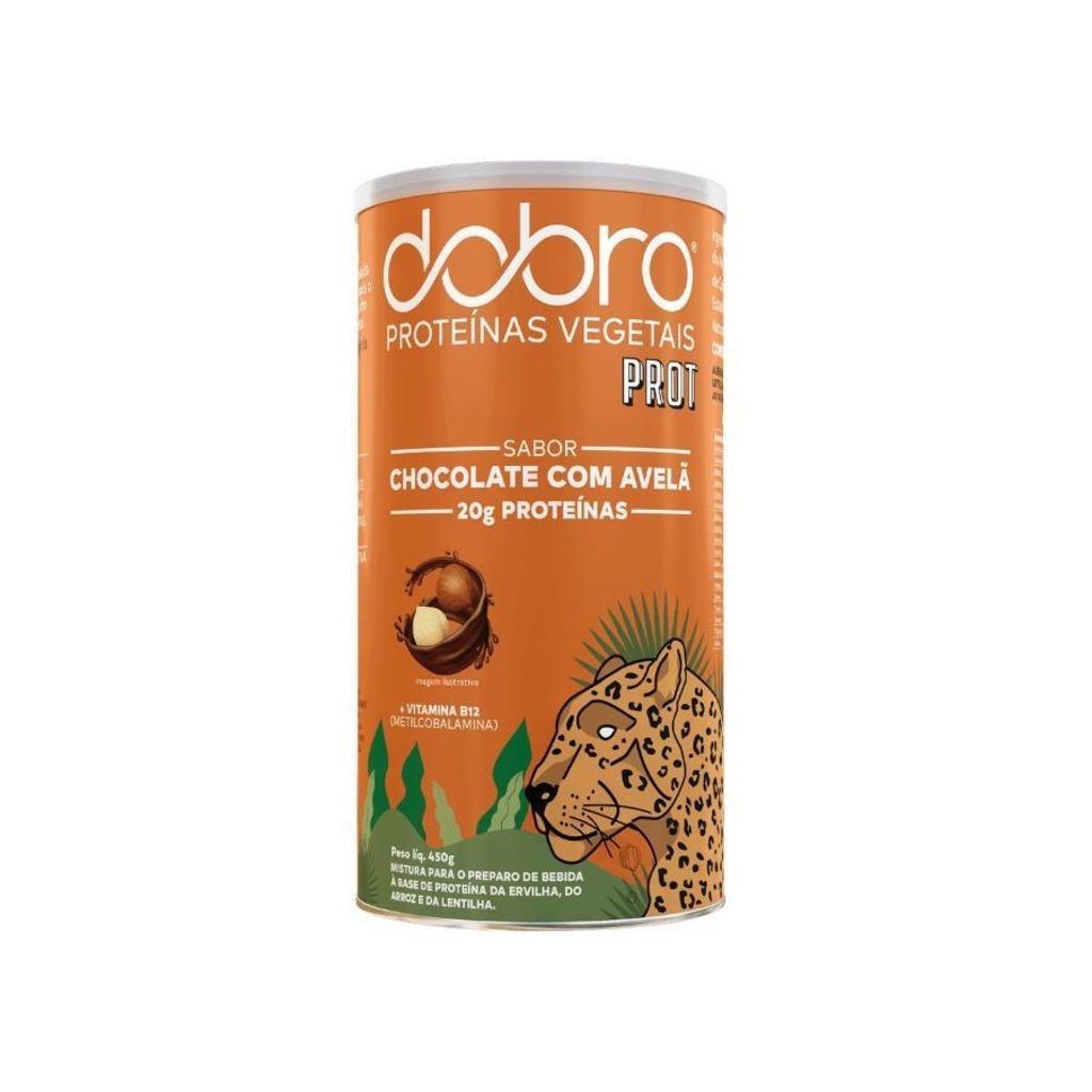 Proteína Dobro - Chocolate com Avelã - 450g - Foto 1