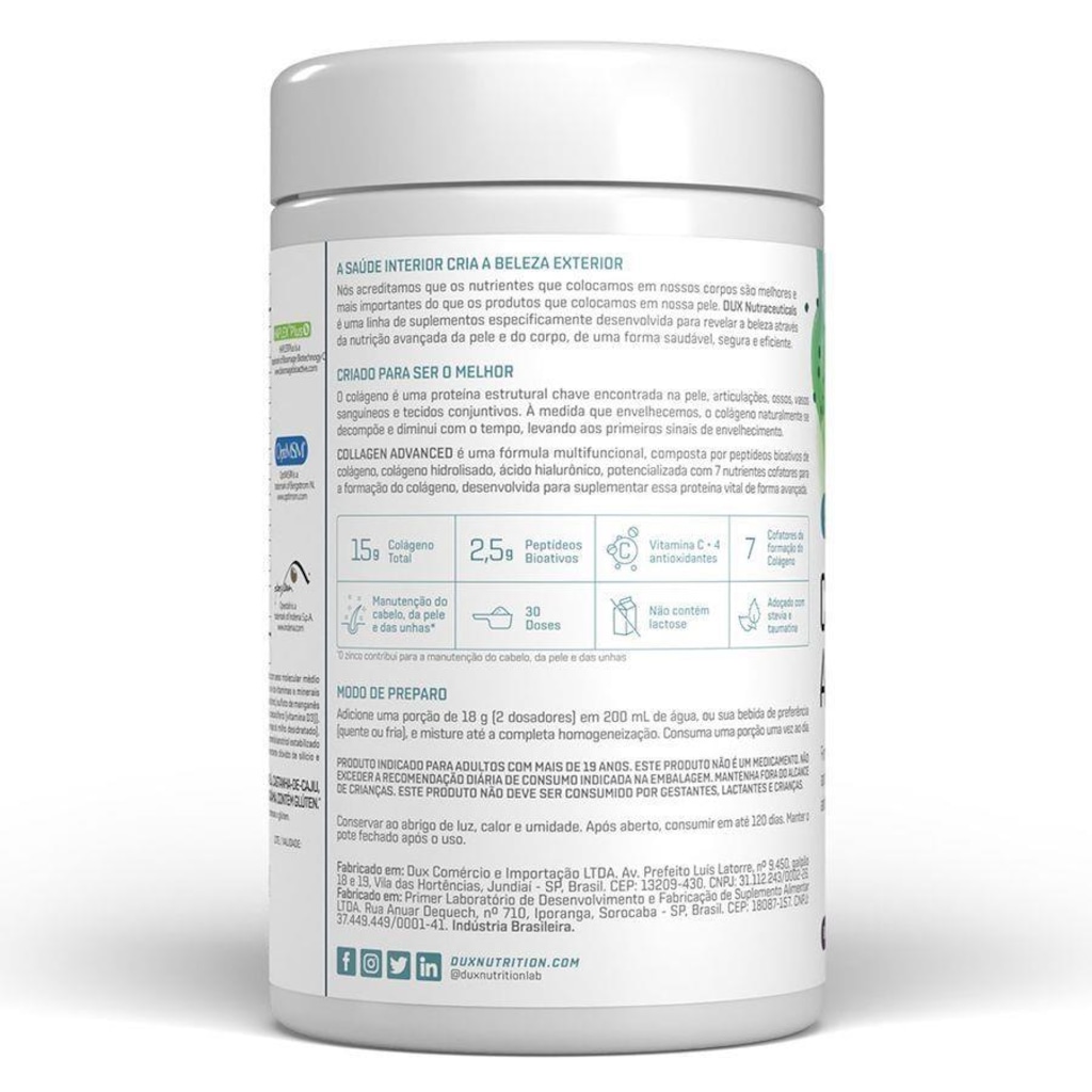 Imagem 2 do produto Collagen Advanced Dux Nutrition - Pote 540g