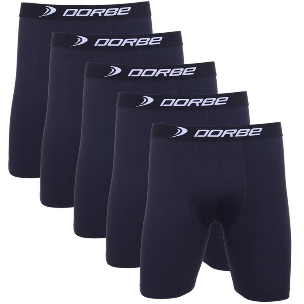 Kit de Cuecas Long Leg Dorbe Original Poliamida - Adulto - 5 Unidades