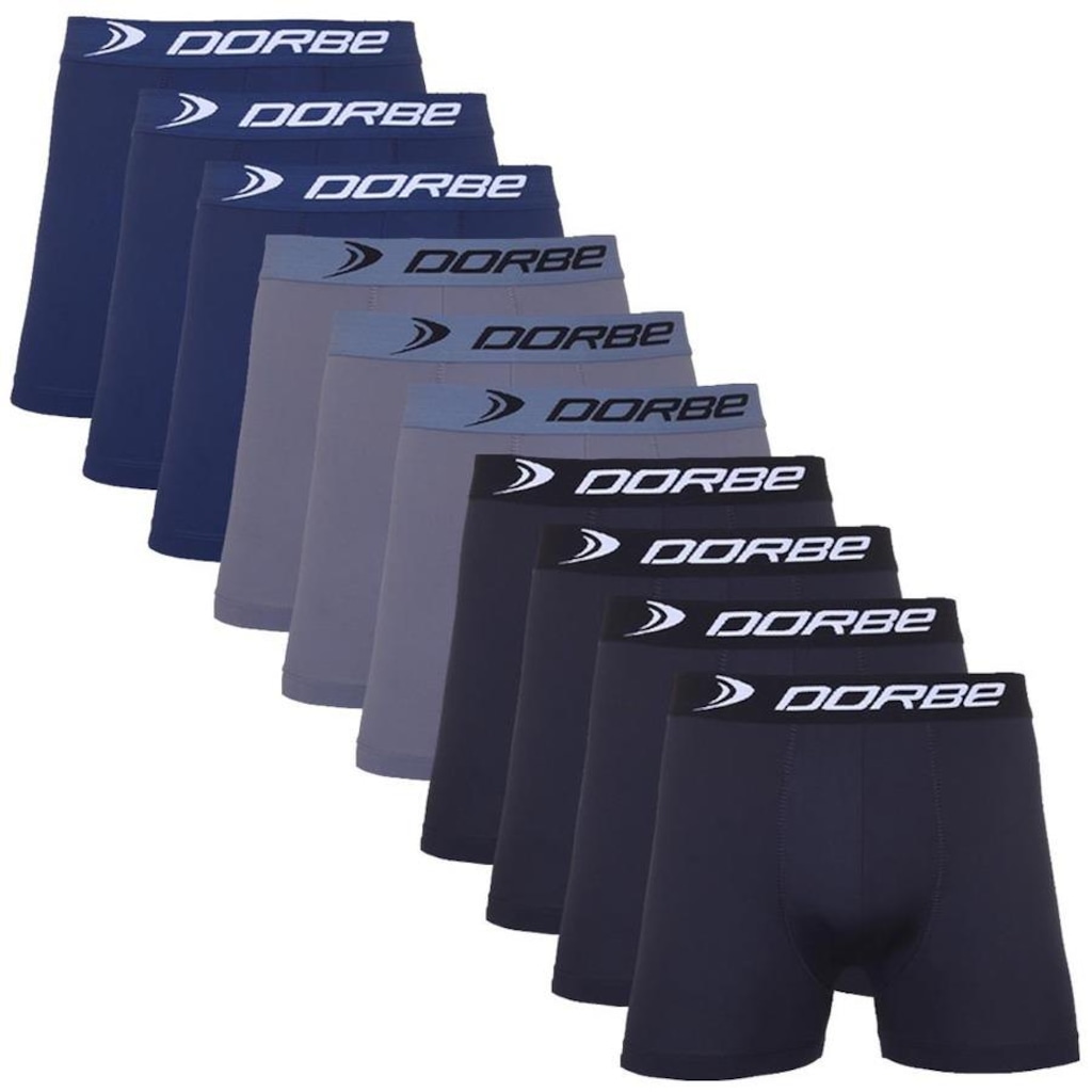 Kit de Cuecas Boxer Dorbe Original Microfibra - Adulto - 10 Unidades