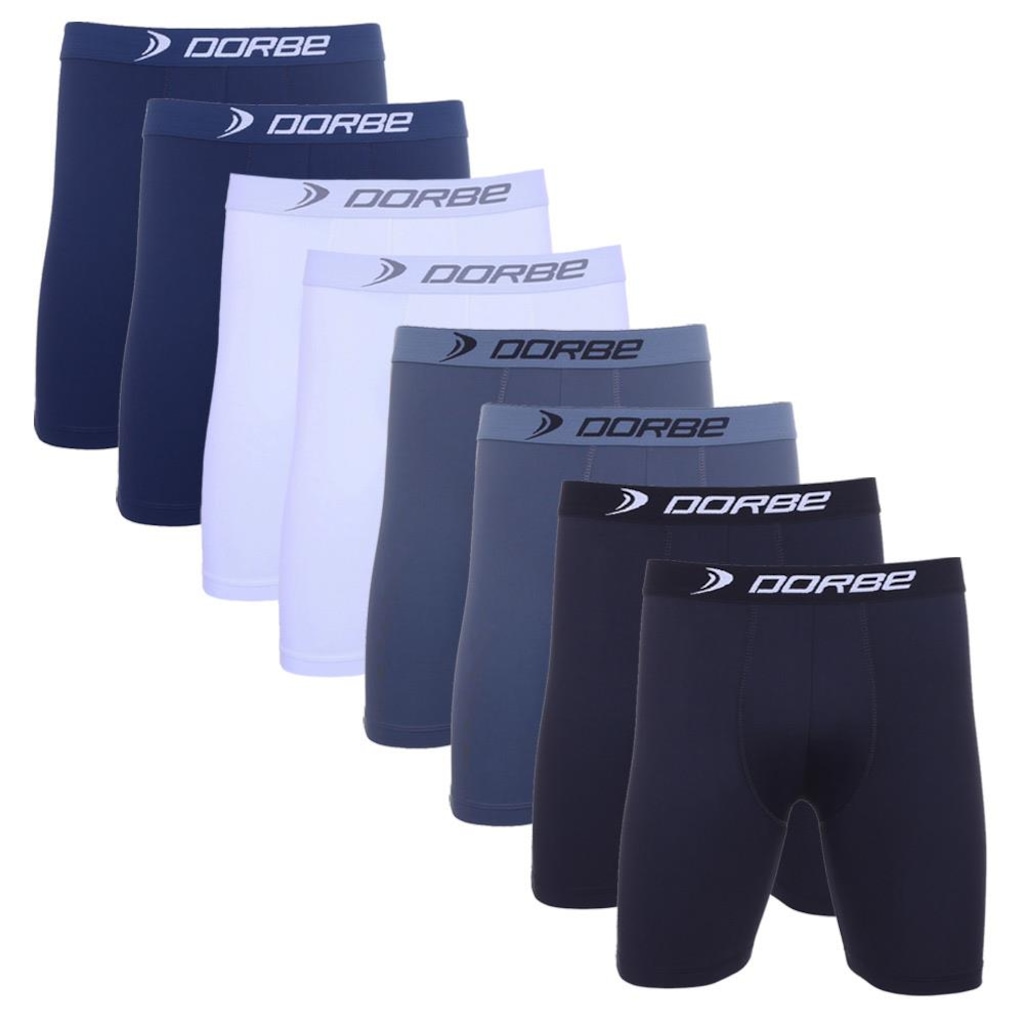Kit 8 Cuecas Long Leg Poliamida Dorbe Original - Adulto