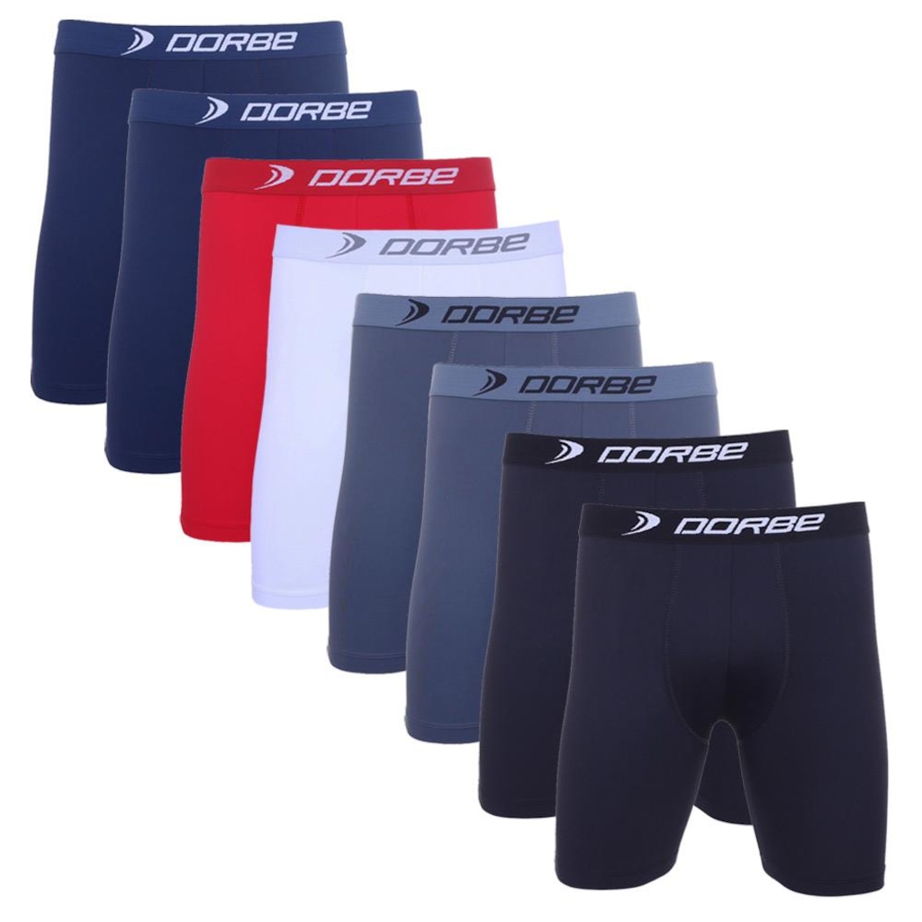 Kit 8 Cuecas Long Leg Poliamida Dorbe Original - Adulto