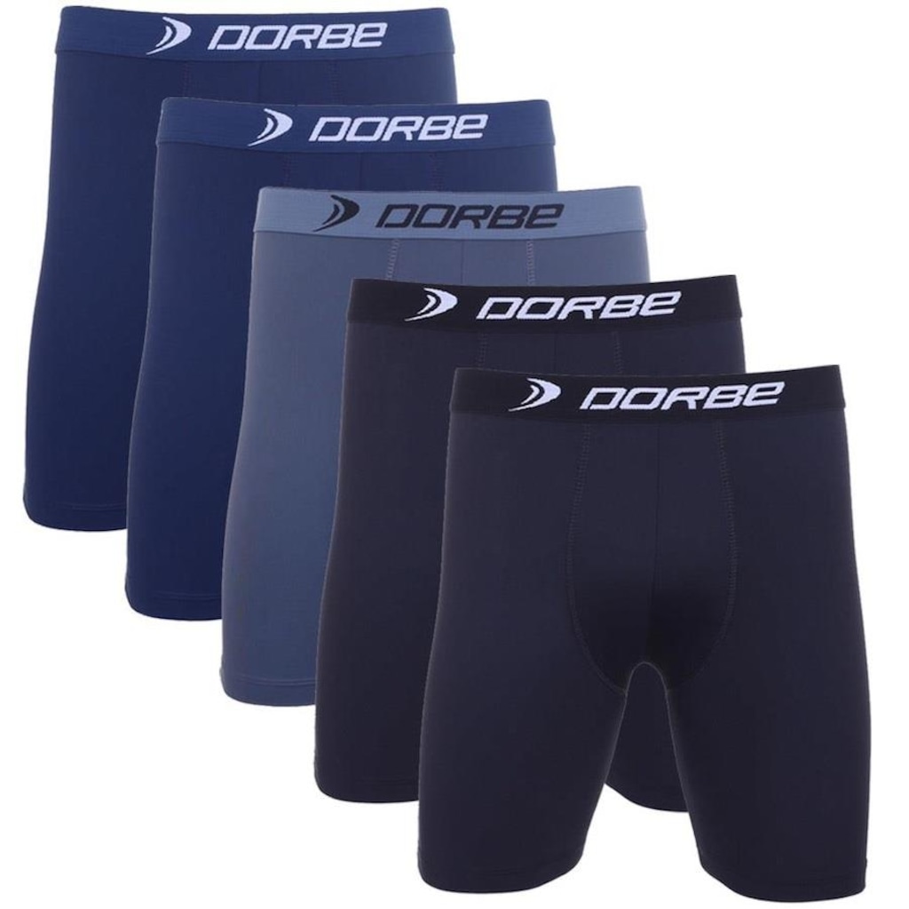 Kit Cuecas Long Leg Algodão Dorbe - Adulto - 5 unidades