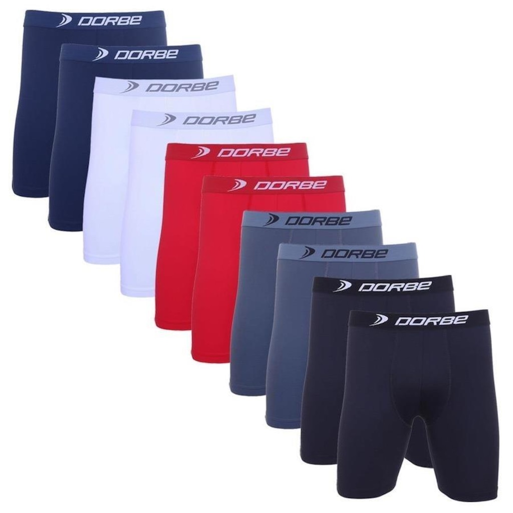 Kit de Cuecas Long Leg Dorbe Algodão - 10 Unidades - Adulto