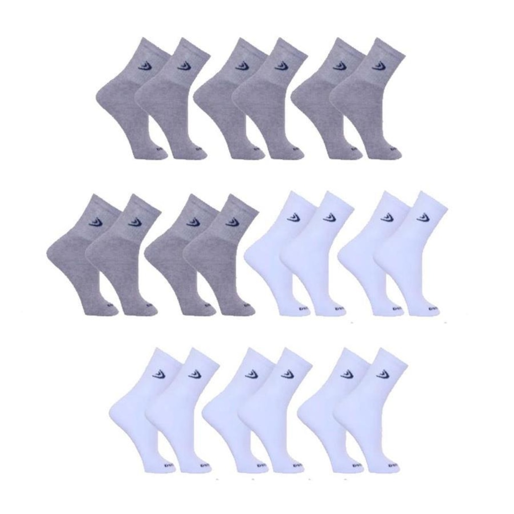 Kit Meias Cano Longo Dorbe Algodão - 38 a 43 - 10 Pares - Adulto