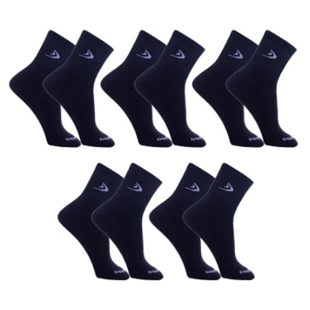 Kit Meias Cano Curto Dorbe Algodão - 5 Pares - Masculina