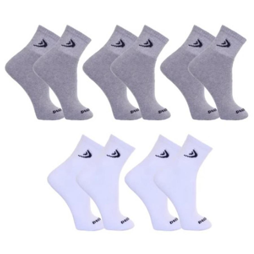 Kit Meias Cano Curto Dorbe Algodão - 5 Pares - Masculina