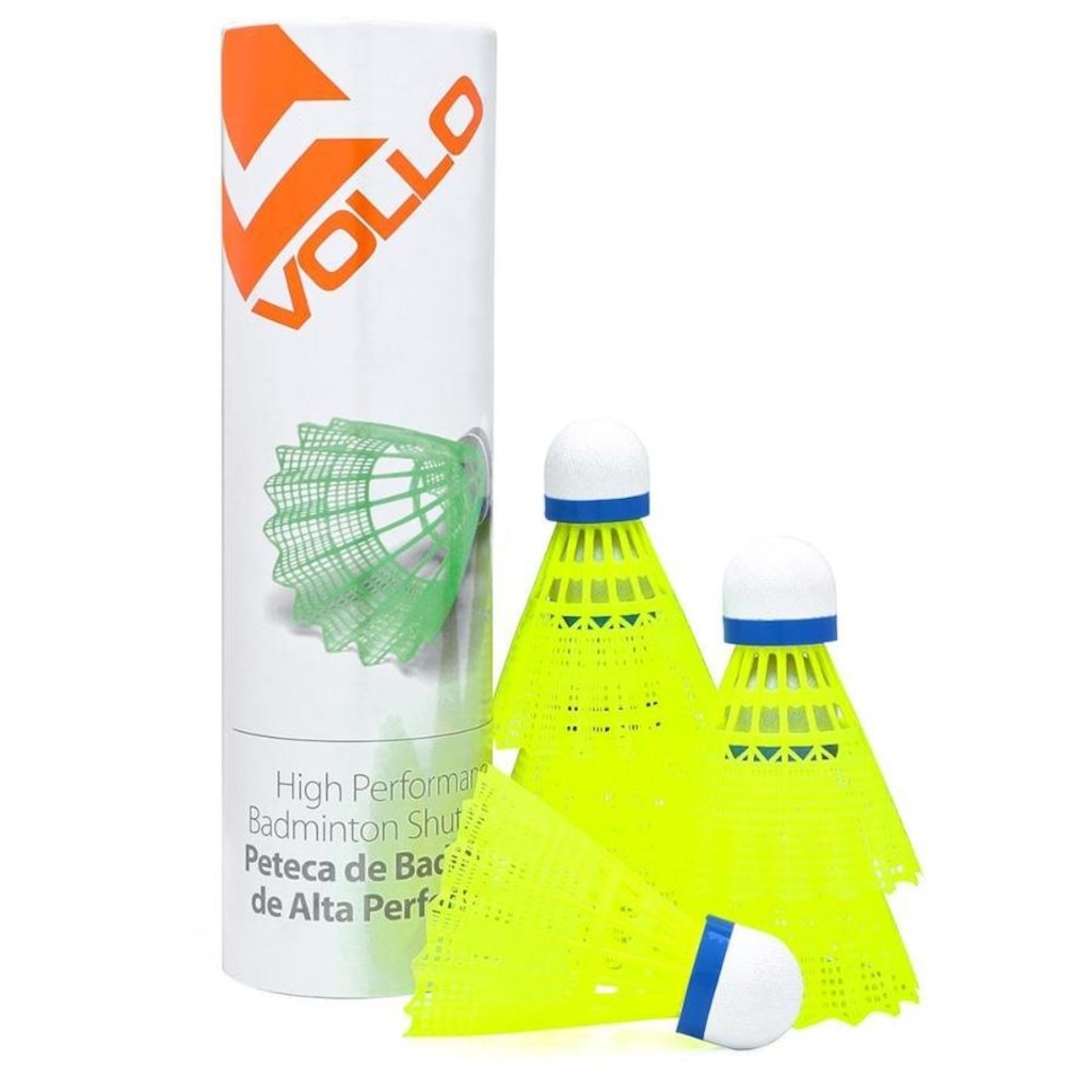 Peteca de Badminton Vollo Base de Cortiça - 6 unidades