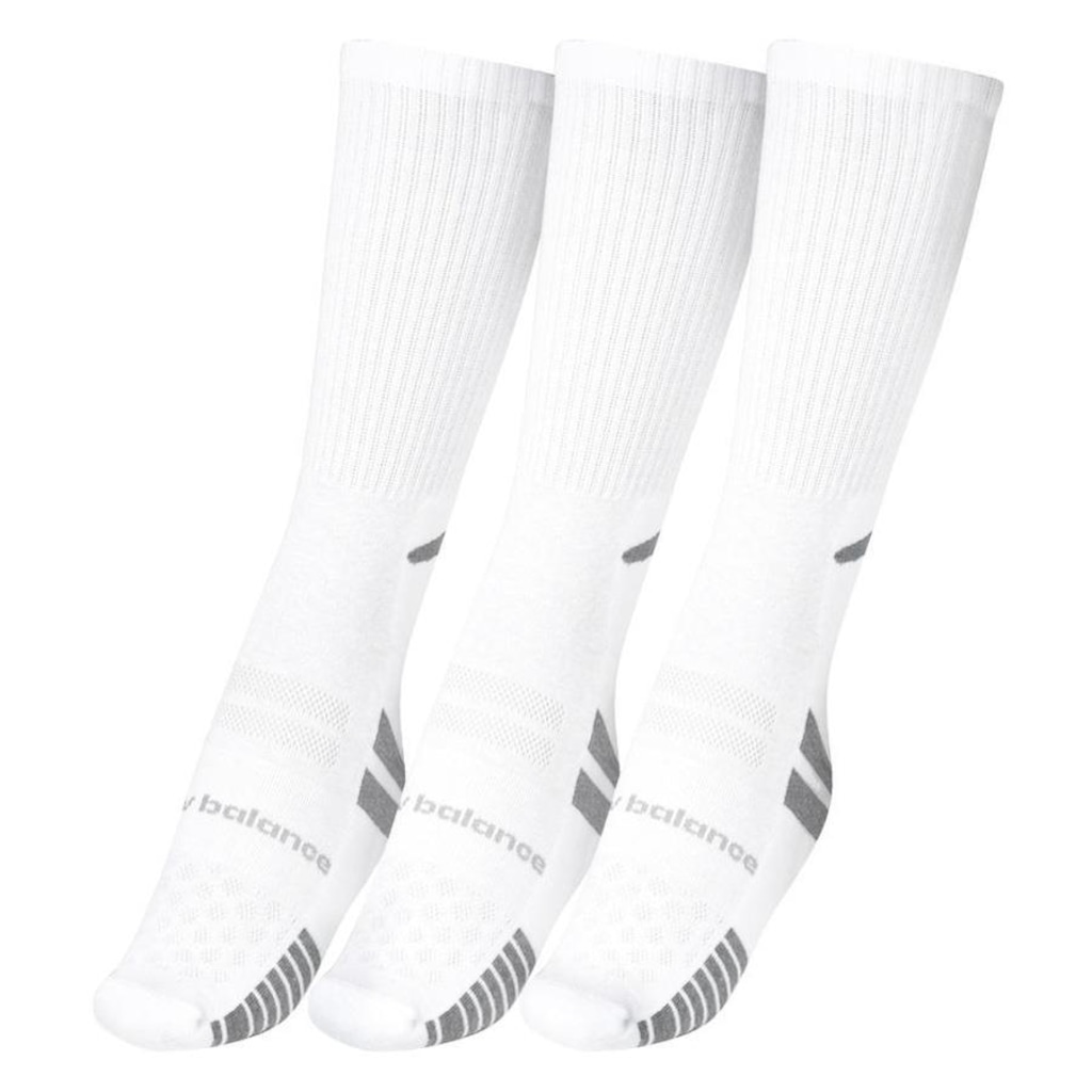 Imagem 4 do produto Kit Meia Cano Longo New Balance Lifestyle 39 A 43 - 3 Pares - Unissex