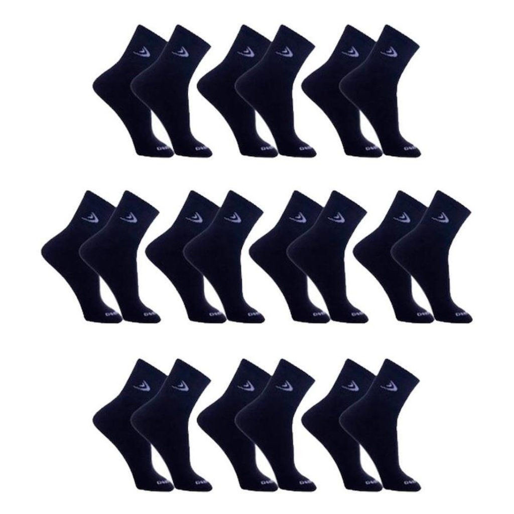 Kit Meias Cano Curto Algodão Dorbe - 38 a 43 - 10 Pares - Adulto