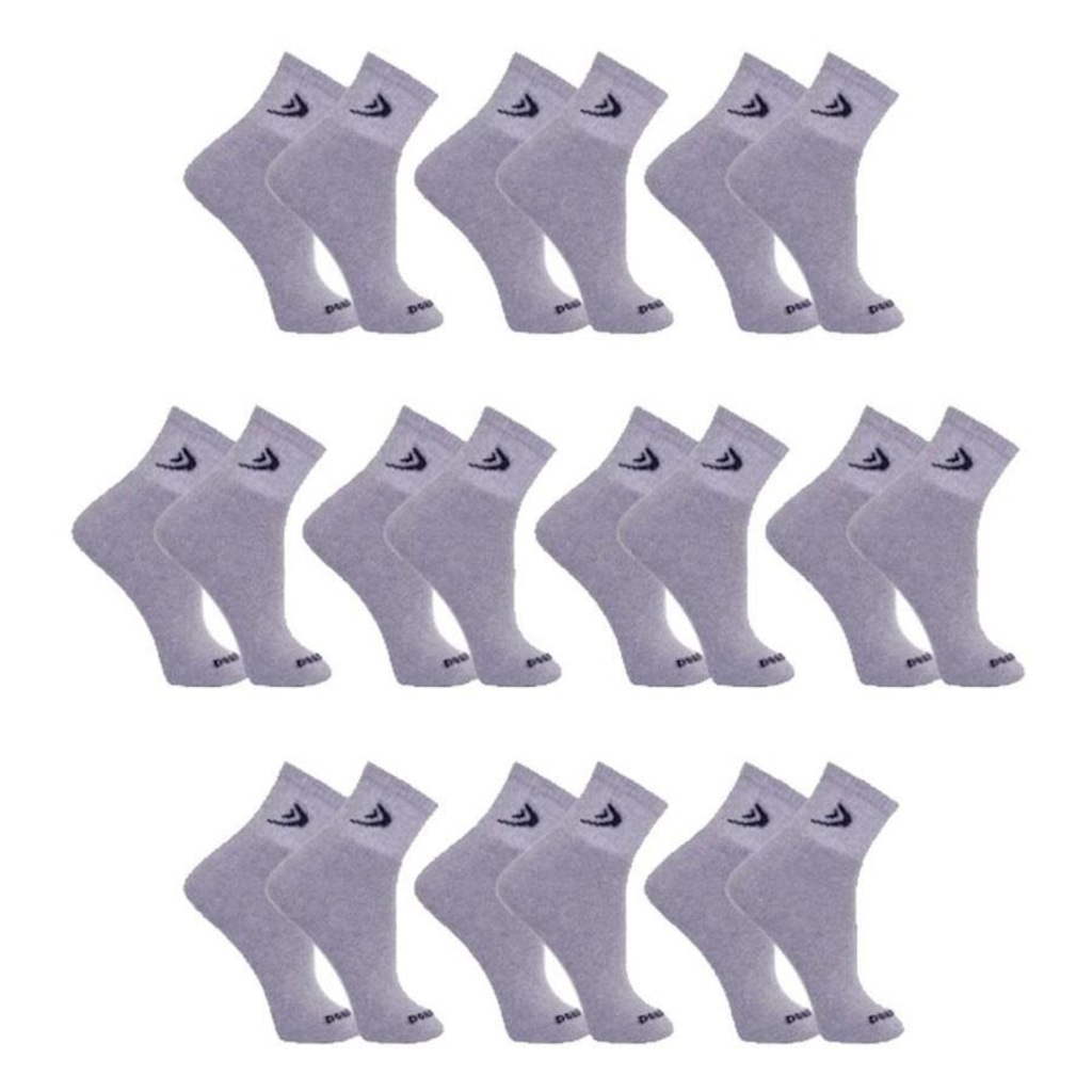 Kit Meias Cano Curto Algodão Dorbe - 38 a 43 - 10 Pares - Adulto