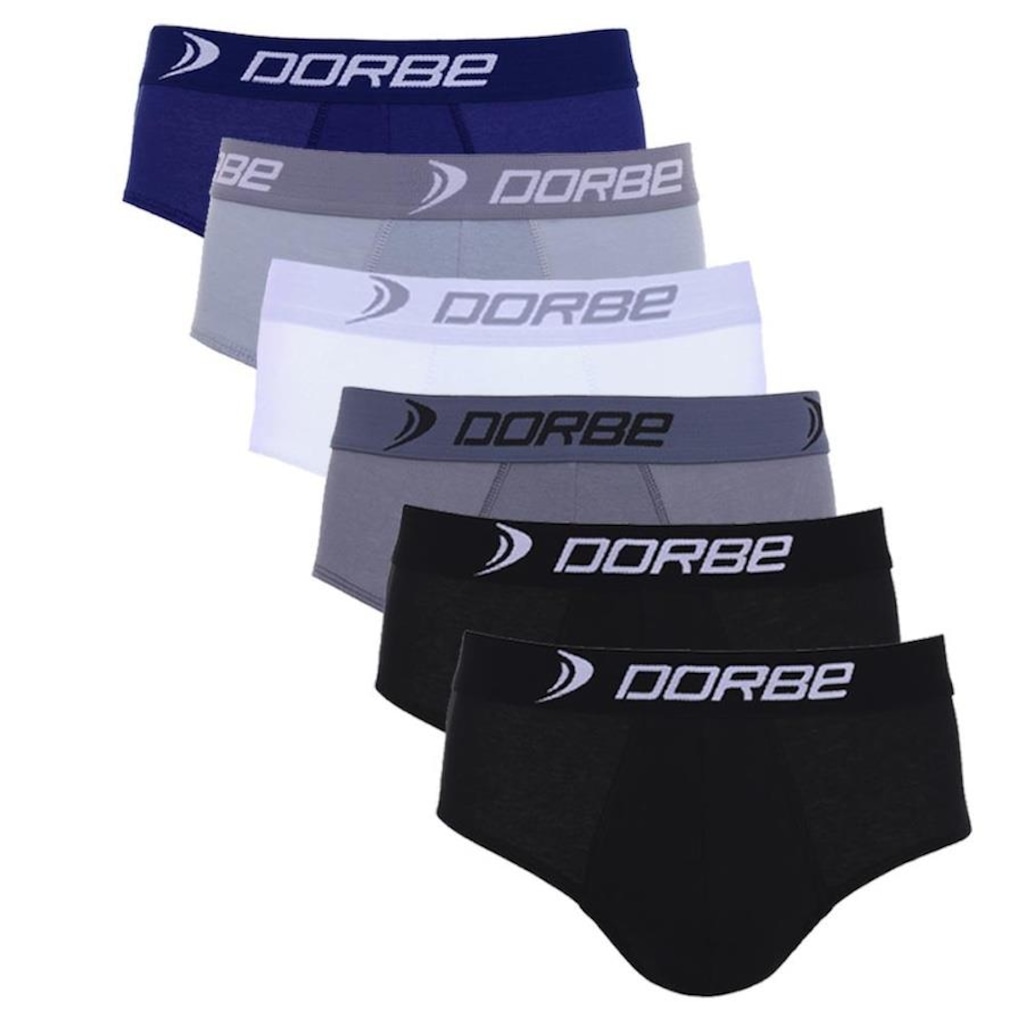 Kit Cuecas Dorbe Slip 100% Algodão Adulto - 6 unidades