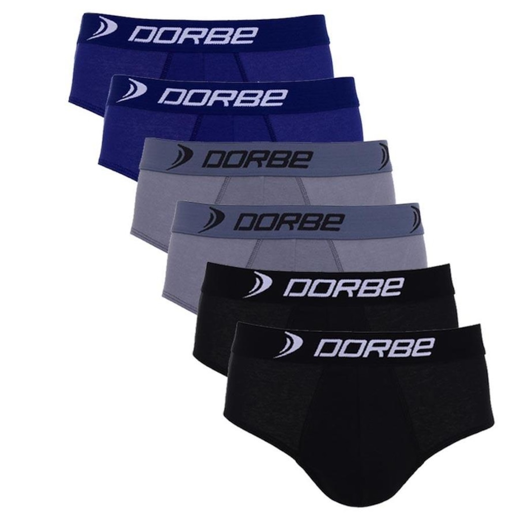 Kit Cuecas Dorbe Slip 100% Algodão Adulto - 6 unidades