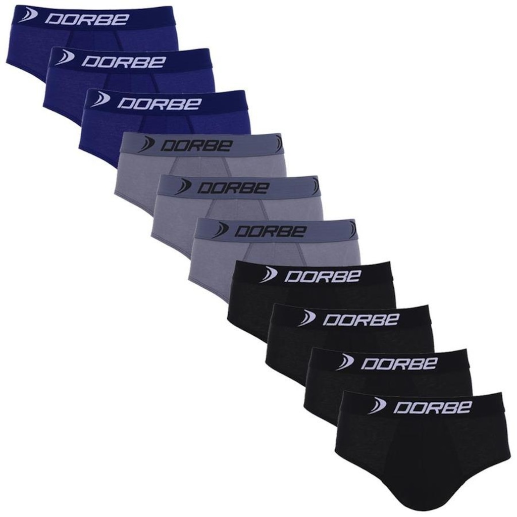 Kit de Cuecas Slip Dorbe 100% Algodão - 10 Unidades - Adulto